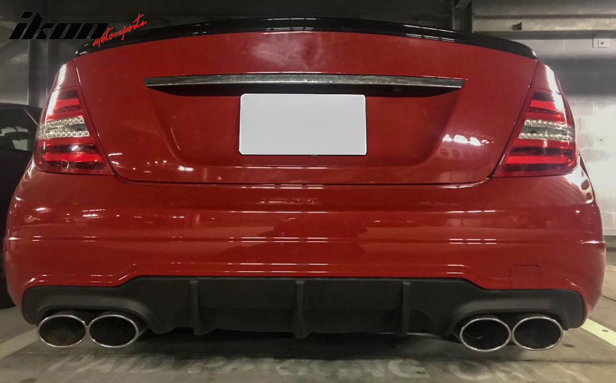 Fits 12-14 Benz W204 C-Class C180 C250 C300 C350 C63 AMG Rear Bumper Diffuser
