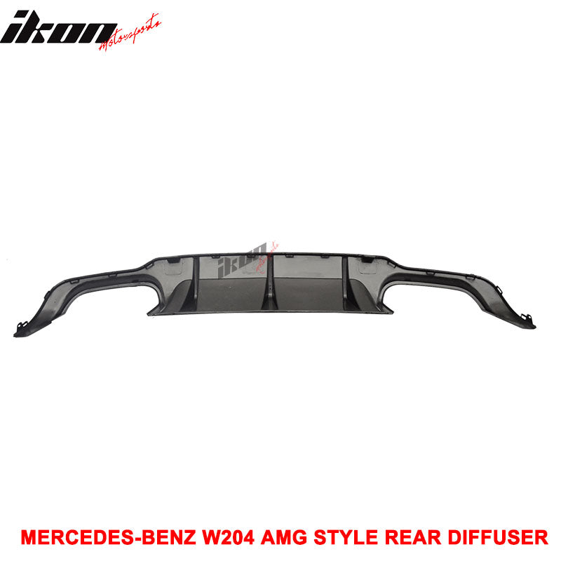Fits 12-14 Benz W204 C-Class C180 C250 C300 C350 C63 AMG Rear Bumper Diffuser
