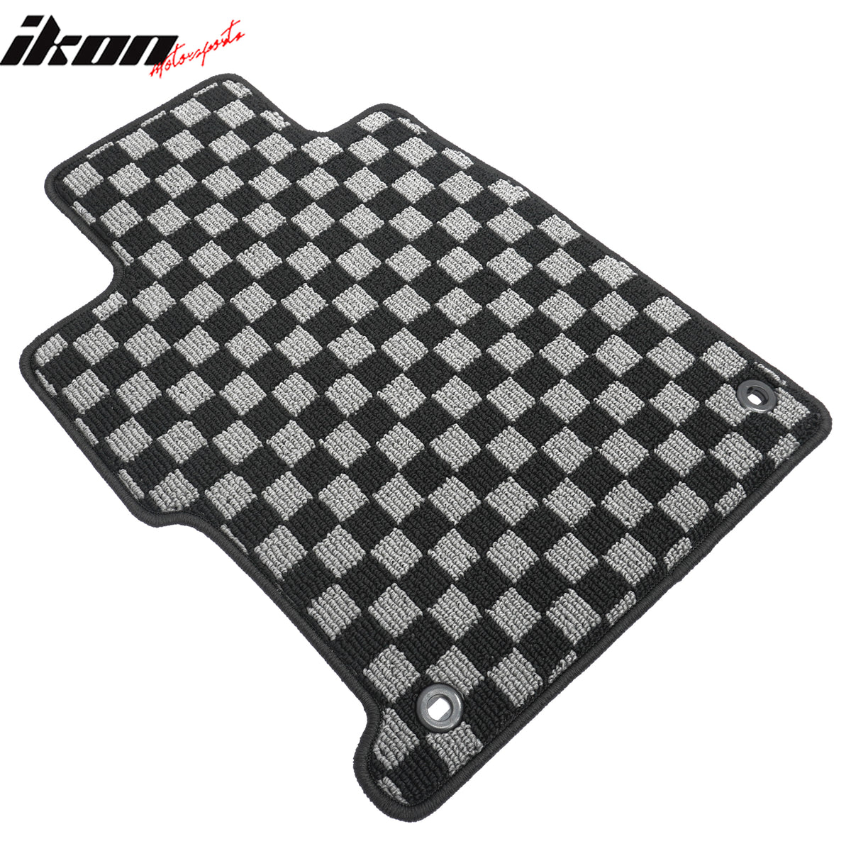 Fits 12-15 Honda Civic 2DR Floor Mats Non-Slip Carpet Checkered Black Gray Plaid