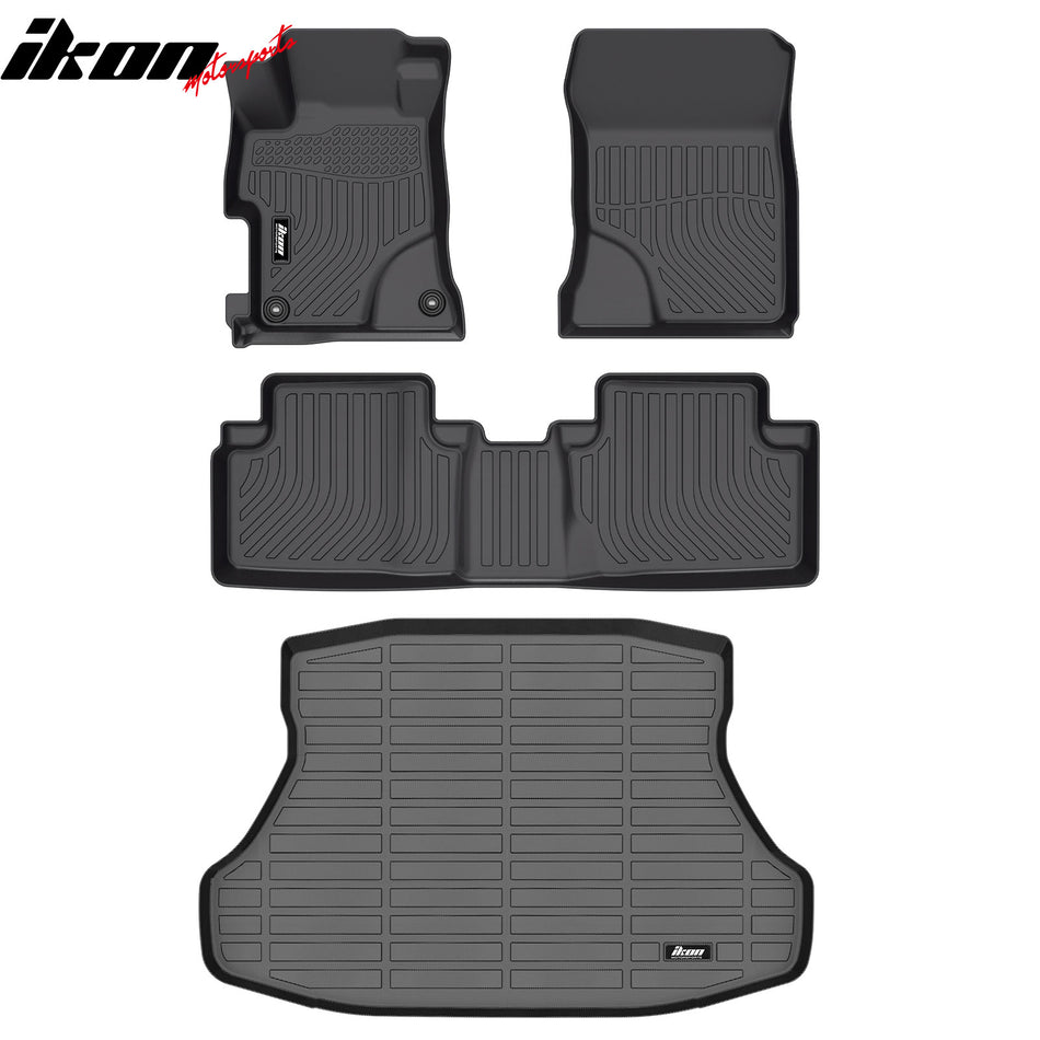 2012-2015 Honda Civic Sedan 4-Door 3D TPE All Weather Heavy Duty Waterproof Anti-Slip Interior Cargo Liner Carpets Floor Mats + Rear Trunk Mat 4PCS