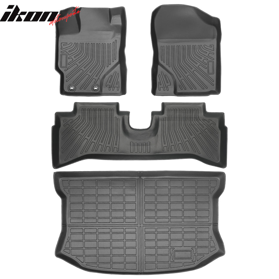 2012-2015 Toyota Prius C TPE All Weather Floor Mats Carpets + Rear Trunk Mat Liner