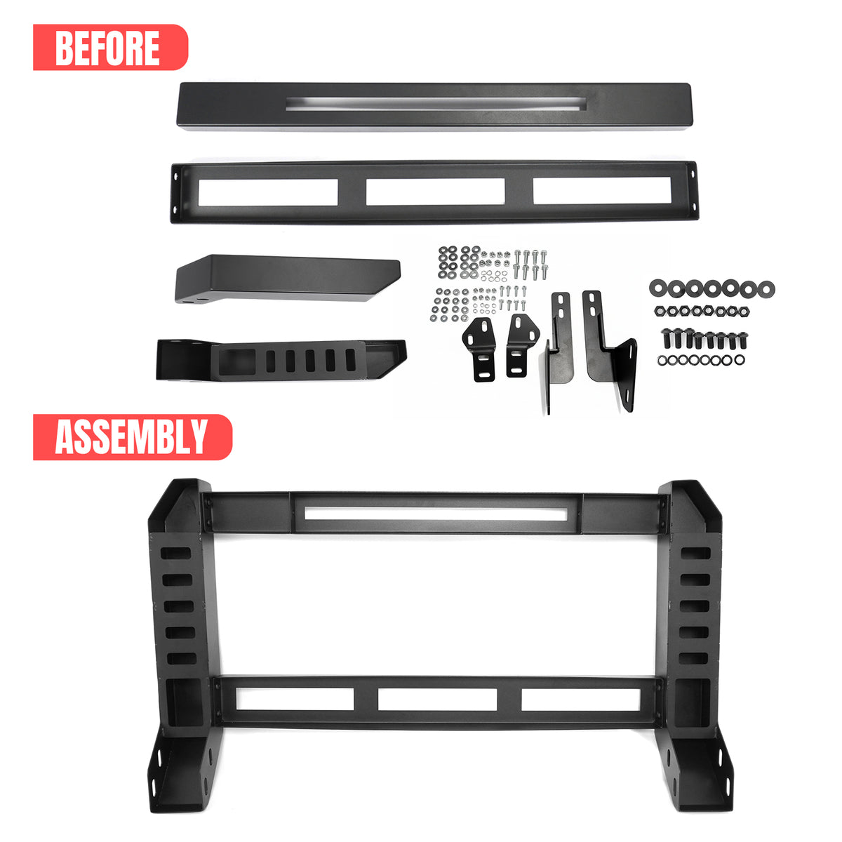 Fits 19-24 Ram 1500 Bull Bar Front Brush Push Bumper Grille Guard Protector