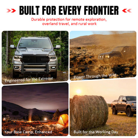 Fits 19-24 Ram 1500 Bull Bar Front Brush Push Bumper Grille Guard Protector