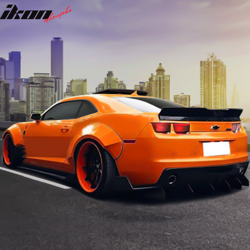 IKON MOTORSPORTS Side Skirts Extension Compatible With 2012-2015 Chevrolet Camaro, ZL1 MB Style Add On Side Skirts Extension PP