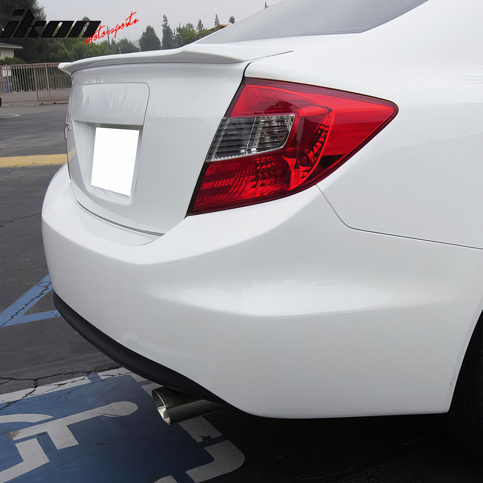 Fits 12-15 Honda Civic 9th Sedan Modulo Style Rear Trunk Spoiler Unpainted Gray