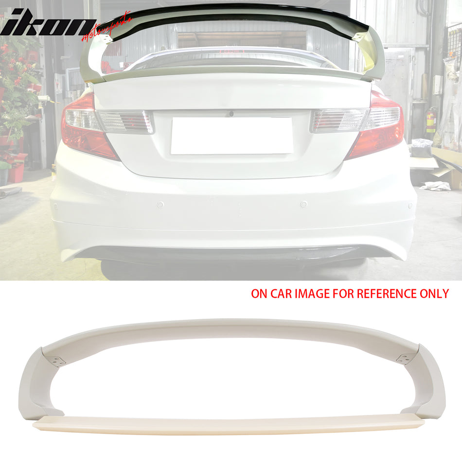 2012-2015 Honda Civic 9th RR Style Unpainted Beige Trunk Spoiler ABS
