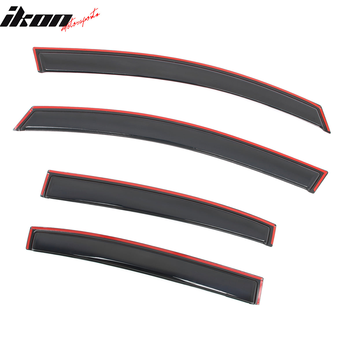 IKON MOTORSPORTS In Channel Window Visors Compatible with 2012-2015 Honda Civic 4-Door Sedan, Slim Style Acrylic Smoke Rain Guards, Side Window Wind Deflectors 4PCS