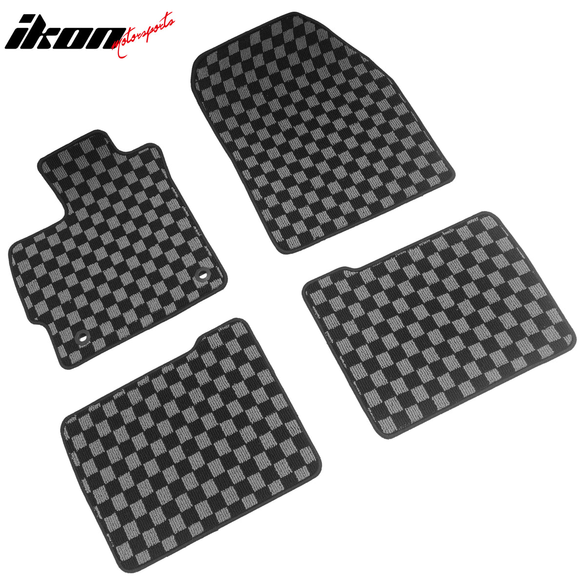 Fits 12-15 Toyota Prius Floor Mats Non-Slip Carpets Checkered Black Gray Plaid