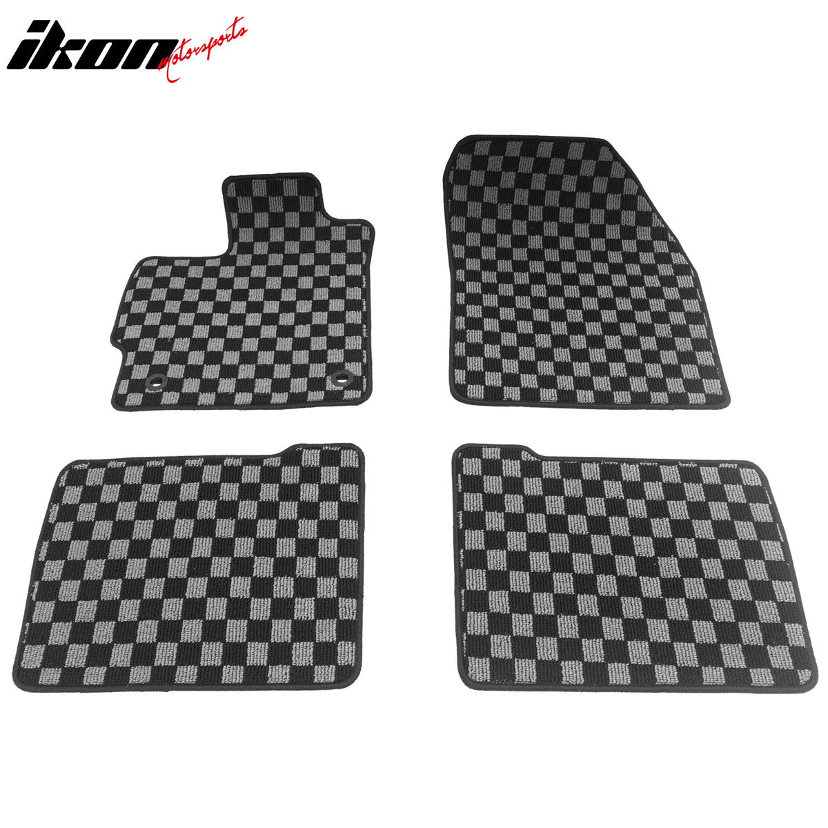 Fits 12-15 Toyota Prius Floor Mats Non-Slip Carpets Checkered Black Gray Plaid