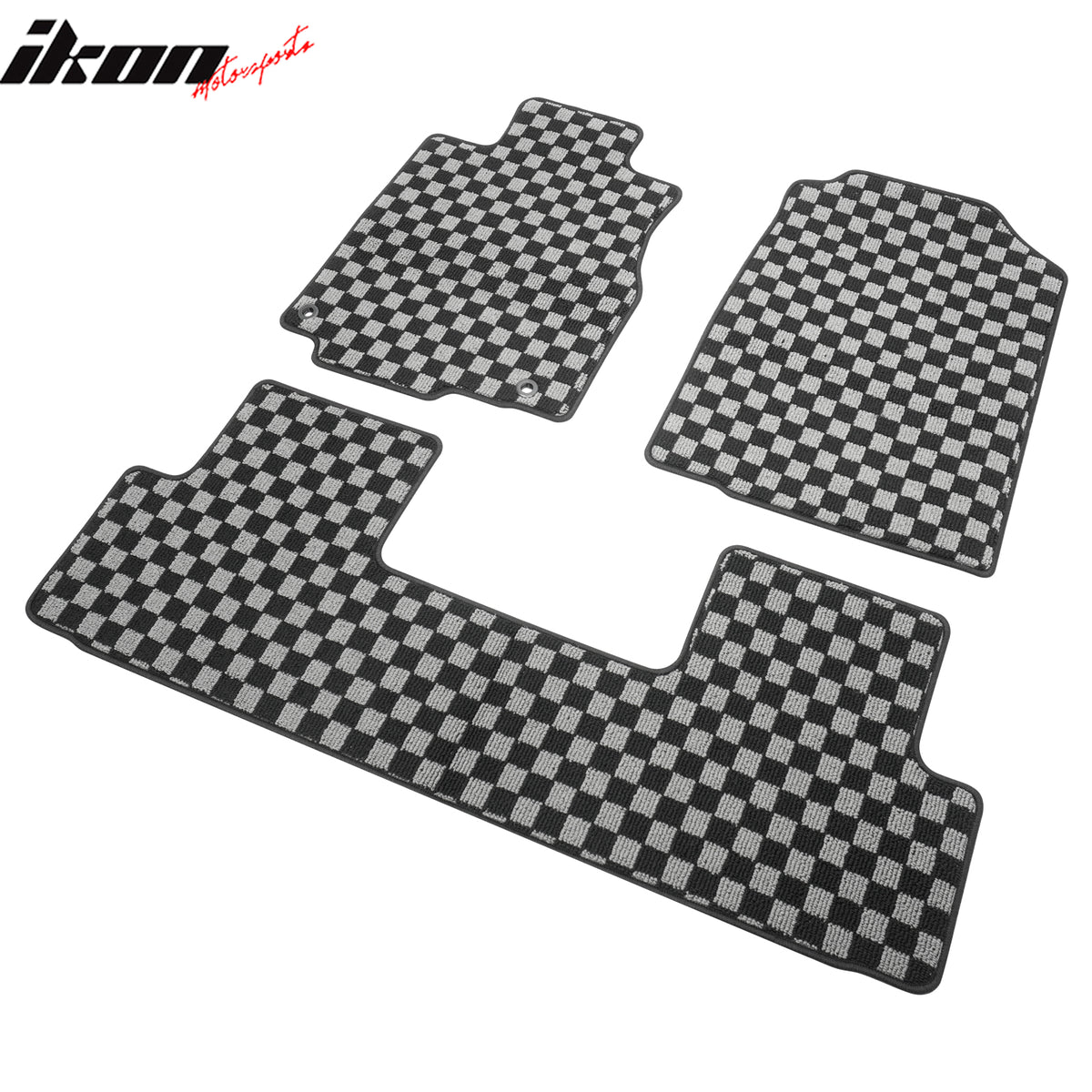 For 12-16 Honda CR-V Auto Floor Mats Non-Slip Carpets Checkered Black Gray Plaid
