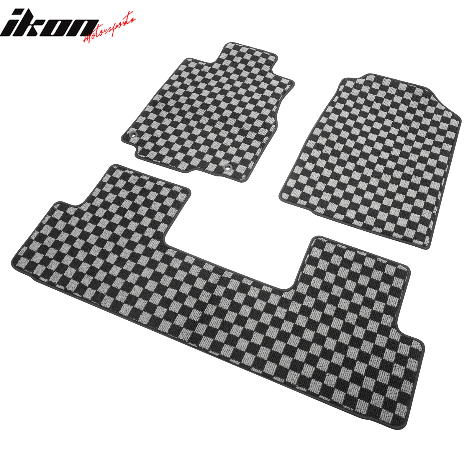For 12-16 Honda CR-V Auto Floor Mats Non-Slip Carpets Checkered Black Gray Plaid