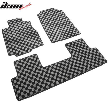 For 12-16 Honda CR-V Auto Floor Mats Non-Slip Carpets Checkered Black Gray Plaid