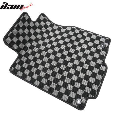 For 12-16 Honda CR-V Auto Floor Mats Non-Slip Carpets Checkered Black Gray Plaid
