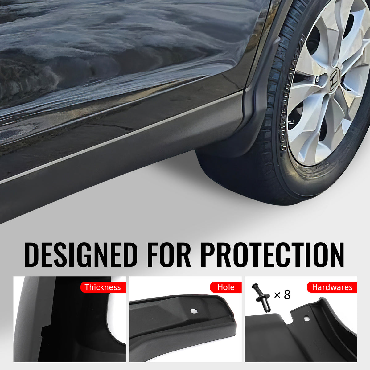 Fits 12-16 Honda CR-V Front & Rear Fender Mud Flaps Wheel Arch Splash Guards PP