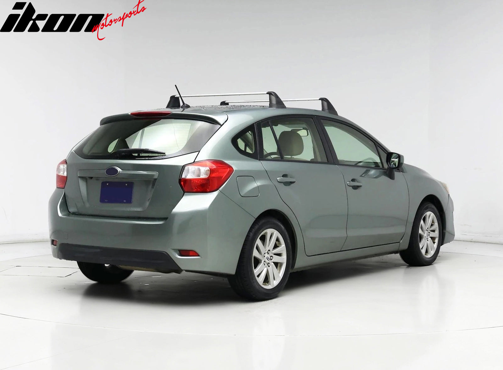 IKON MOTORSPORTS Roof Rack Cross Bars, Compatible with 2012-2016 Subaru Impreza Non-Sport Hatchback without Roof Rails, Factory Style Aluminum + ABS Black Cargo Rooftop Luggage Crossbars Carrier