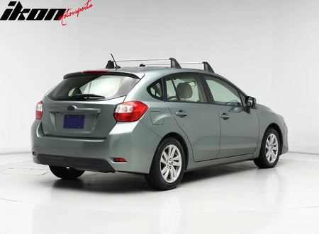 IKON MOTORSPORTS Roof Rack Cross Bars, Compatible with 2012-2016 Subaru Impreza Non-Sport Hatchback without Roof Rails, Factory Style Aluminum + ABS Black Cargo Rooftop Luggage Crossbars Carrier