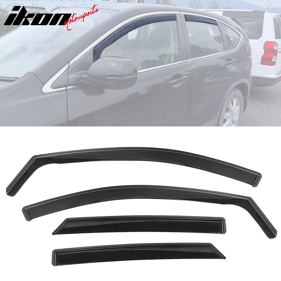 2012-2016 Honda CR-V Side Window Visor Black In-Channel Deflectors