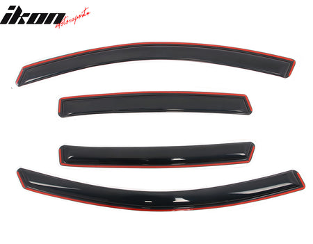 IKON MOTORSPORTS In Channel Window Visors Compatible with 2012-2016 Honda CR-V, Slim Style Acrylic Smoke Rain Guards, Side Window Wind Deflectors 4PCS