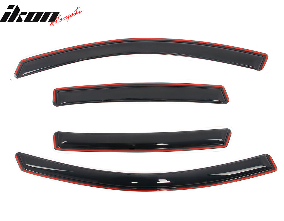 IKON MOTORSPORTS In Channel Window Visors Compatible with 2012-2016 Honda CR-V, Slim Style Acrylic Smoke Rain Guards, Side Window Wind Deflectors 4PCS
