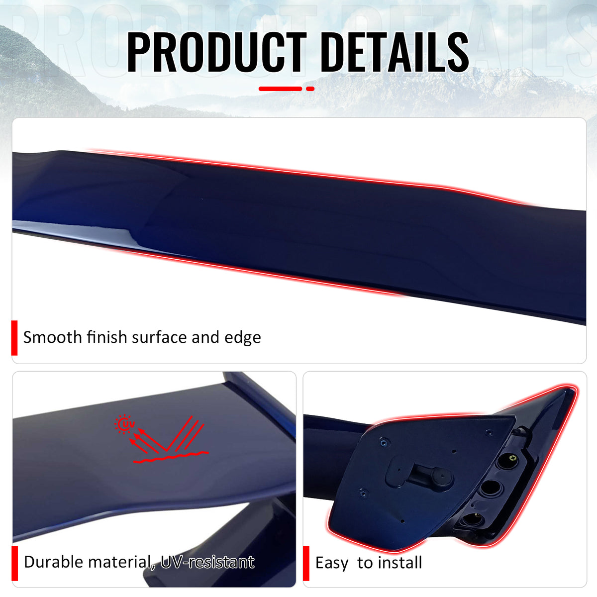 Fit 12-16 Subaru Impreza 15-21 WRX STI Style Trunk Spoiler Painted #K3X Blue 5PC