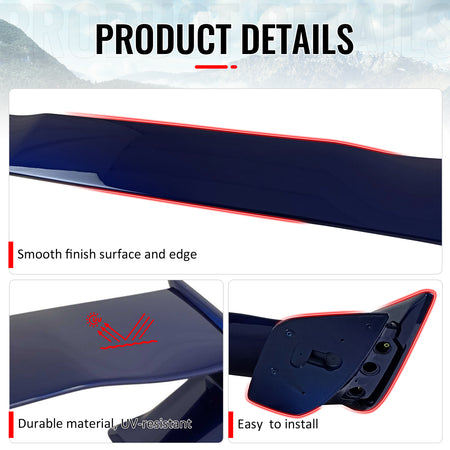 Fit 12-16 Subaru Impreza 15-21 WRX STI Style Trunk Spoiler Painted #K3X Blue 5PC