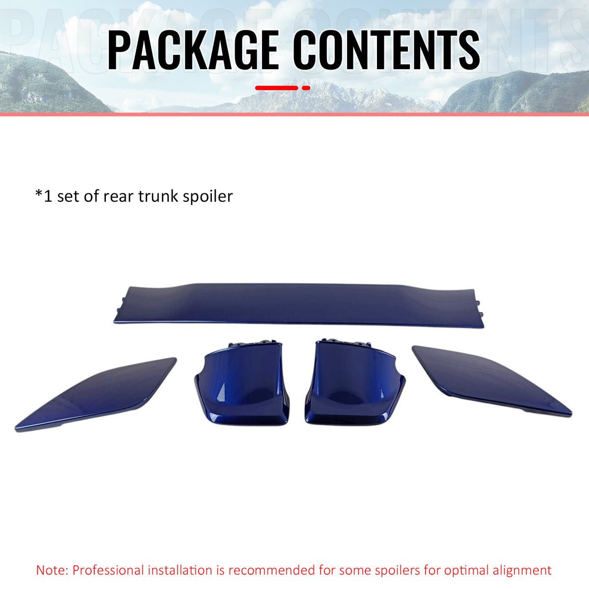 Fit 12-16 Subaru Impreza 15-21 WRX STI Style Trunk Spoiler Painted #K3X Blue 5PC