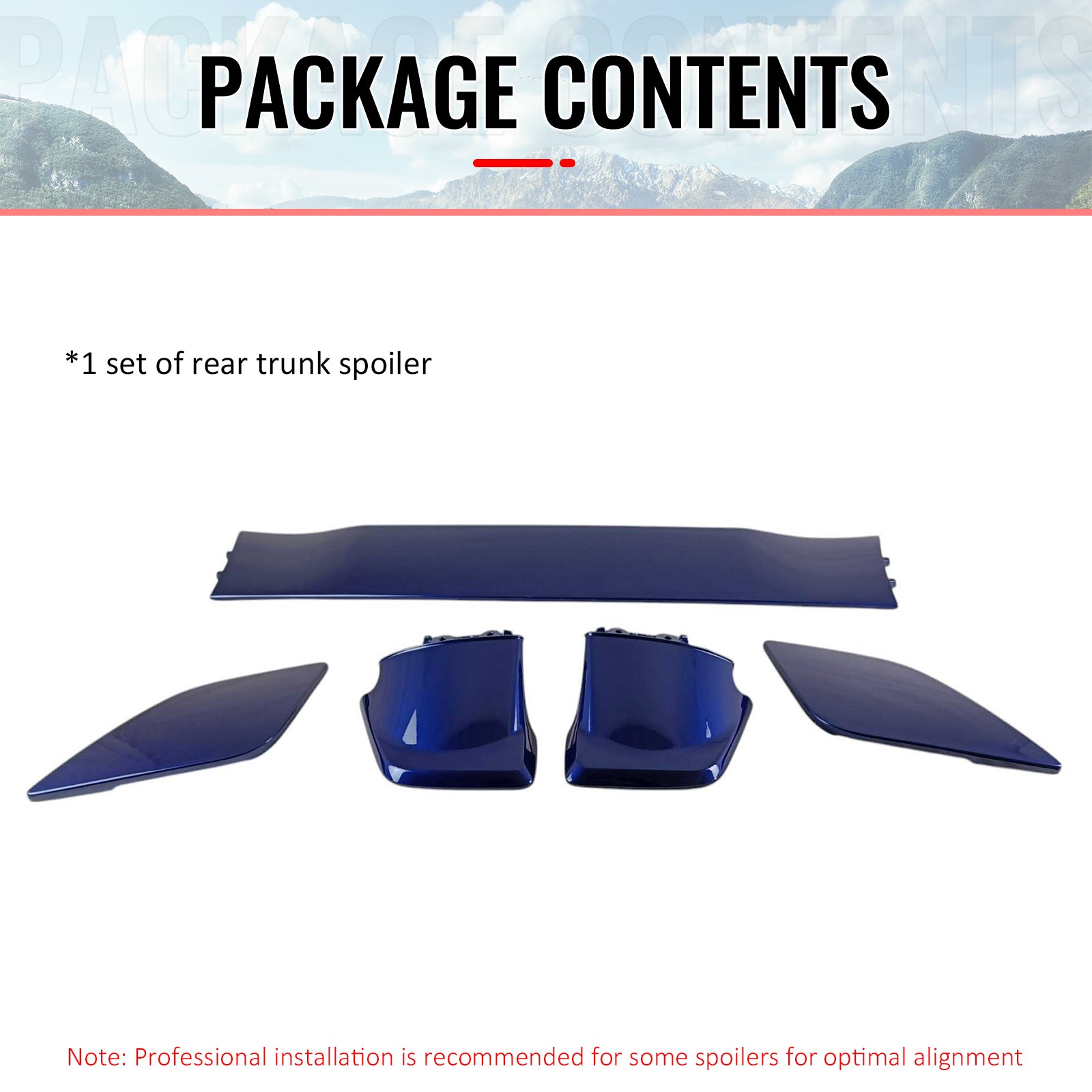 Fit 12-16 Subaru Impreza 15-21 WRX STI Style Trunk Spoiler Painted #K3X Blue 5PC