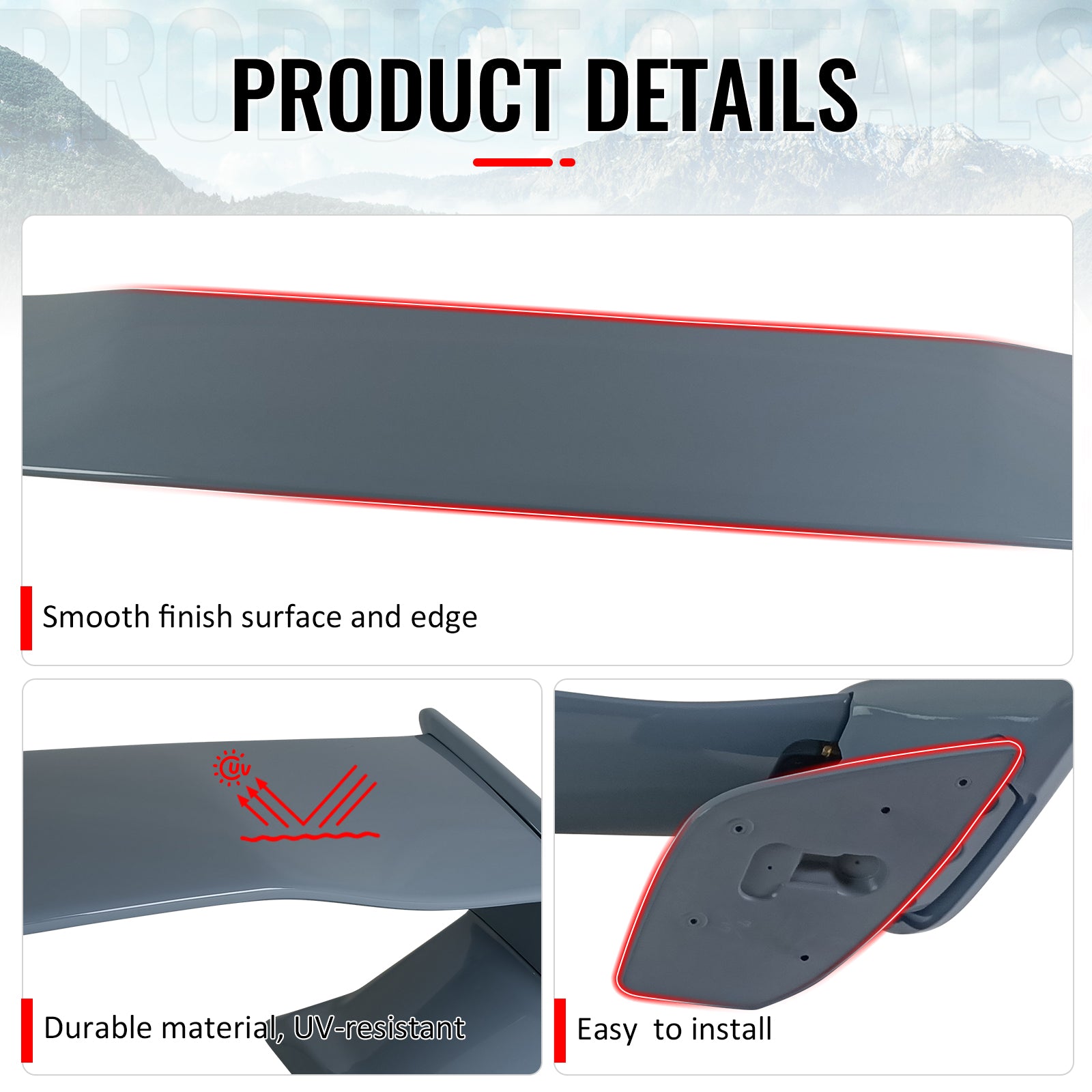 Fit 12-16 Subaru Impreza 15-21 WRX STI Style Trunk Spoiler Painted #PAF Gray 5PC