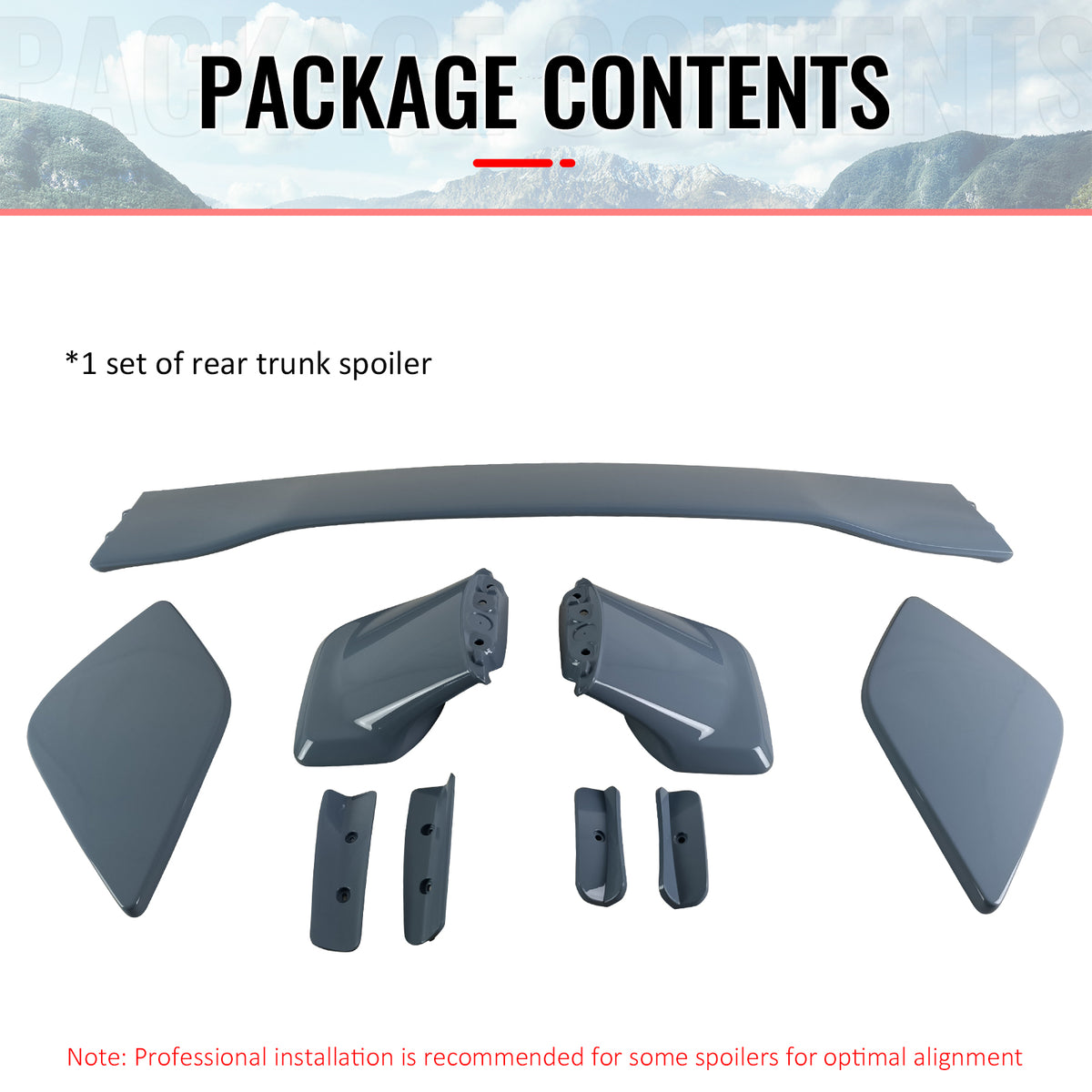 Fit 12-16 Subaru Impreza 15-21 WRX STI Style Trunk Spoiler Painted #PAF Gray 5PC