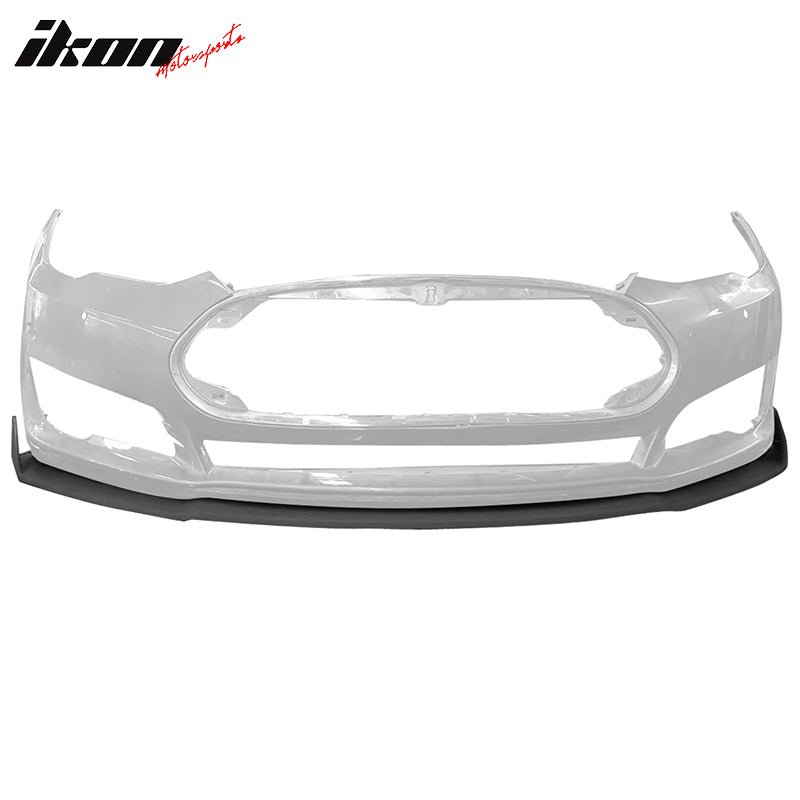 Fits 12-16 Tesla Model S Front Bumper Lip IKON Spoiler Unpainted 3PC Splitter