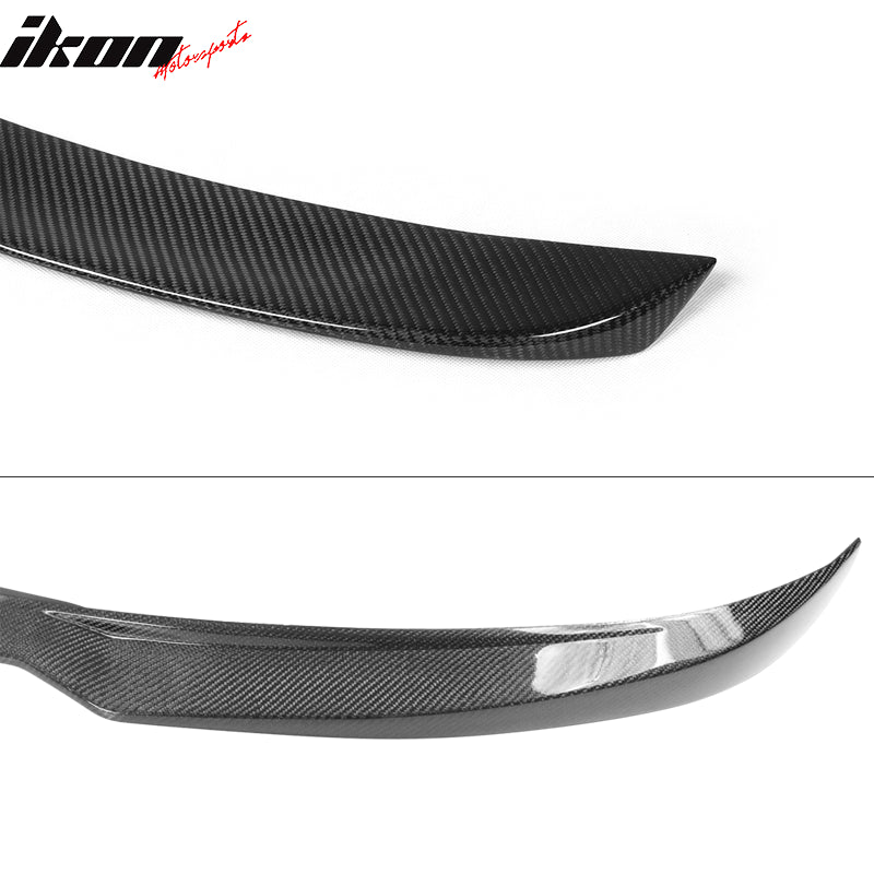 Fits 12-16 Tesla Model S Front Bumper Lip & OE Style Trunk Spoiler Carbon Fiber