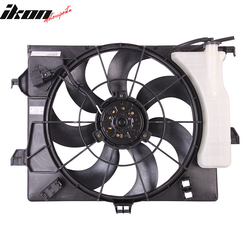 IKON MOTORSPORTS Radiator Cooling Fan Assembly Replacement for 2012-2017 Hyundai Accent& Veloster& Kia Rio 1.6L Auto Transmission, 253801R050 HY3115136 Automotive Engine Fans, Black