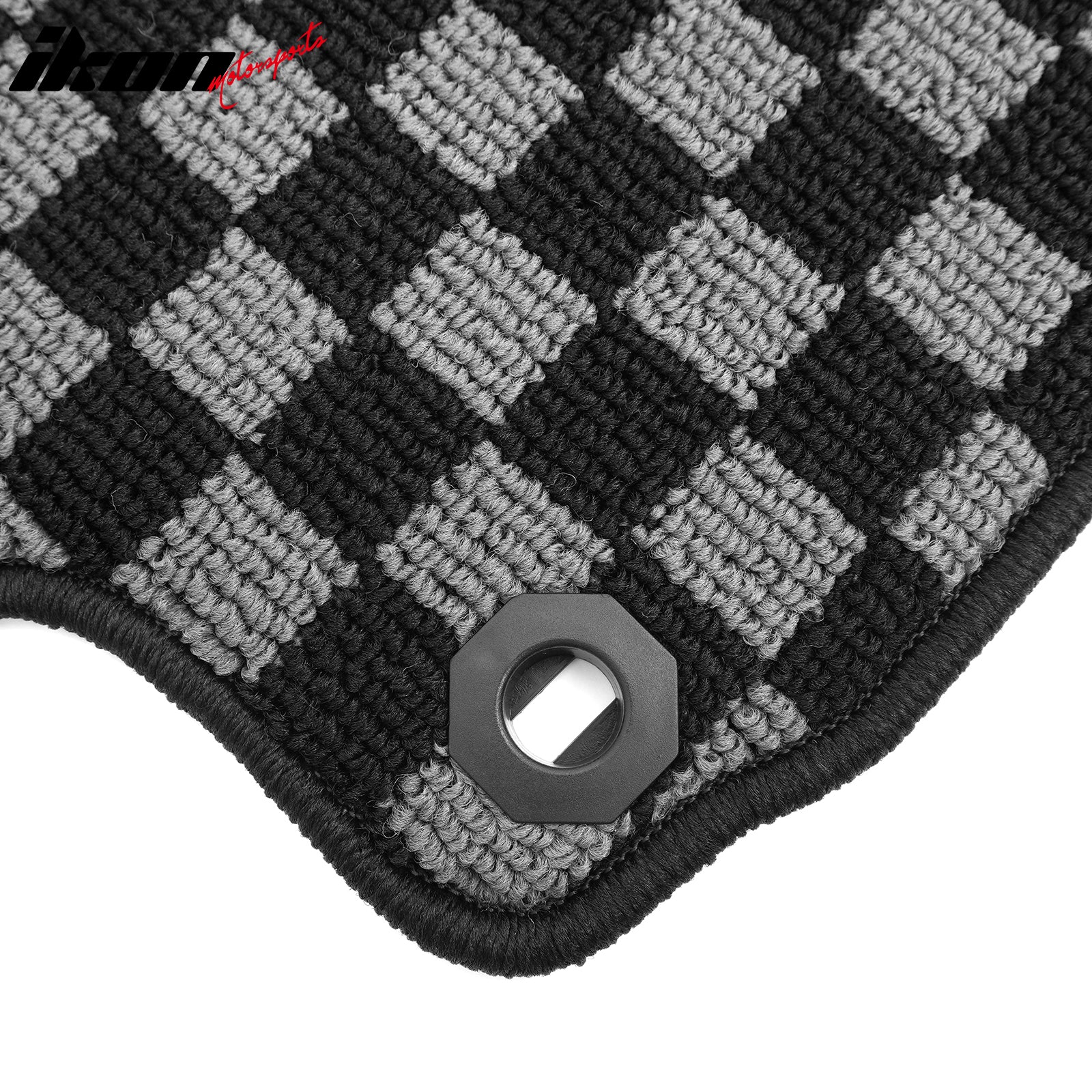 Fits 12-17 Toyota Camry Floor Mats Non-Slip Carpets Checkered Black Gray Plaid