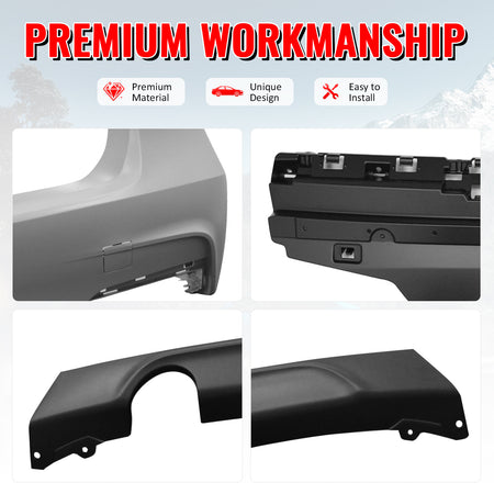 Fits 12-18 BMW F30 F35 3 Series Rear Bumper Cover Replacement W/Diffuser PP