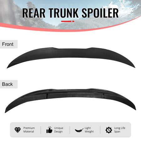 Fits 12-18 BMW F30 3-Series F80 M3 Sedan PSM Trunk Spoiler Carbon Fiber Print