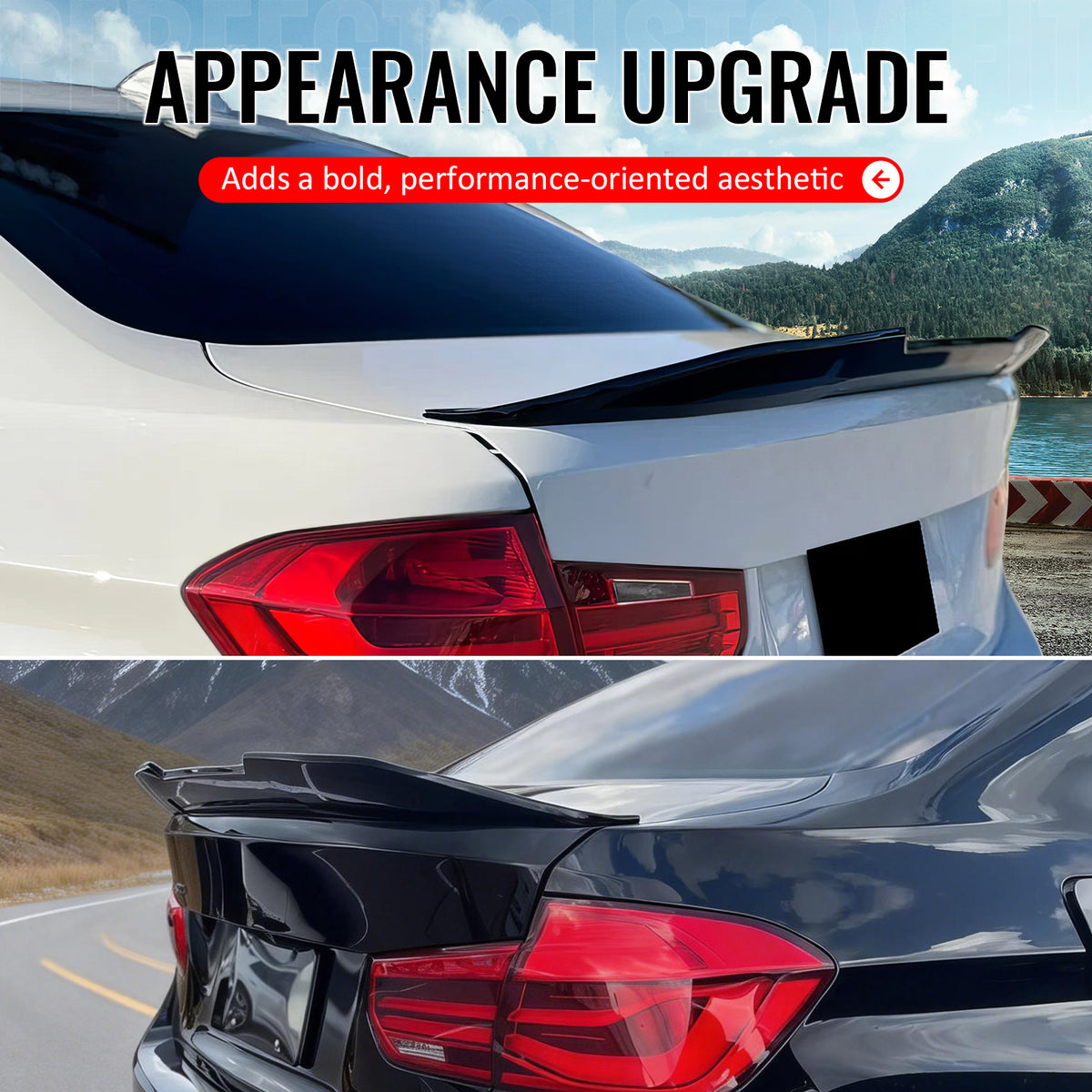 Fits 12-18 BMW F30 3-Series F80 M3 Sedan PSM Trunk Spoiler Carbon Fiber Print