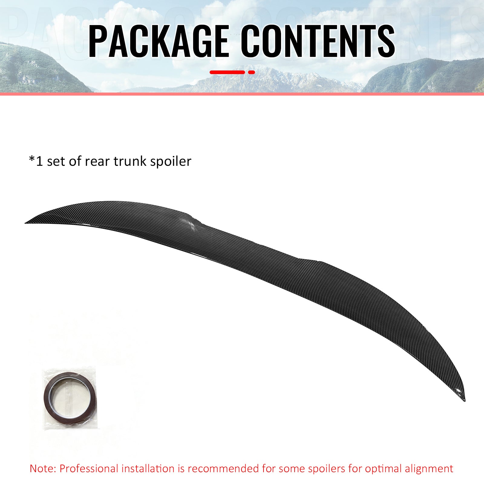Fits 12-18 BMW F30 3-Series F80 M3 Sedan PSM Trunk Spoiler Carbon Fiber Print