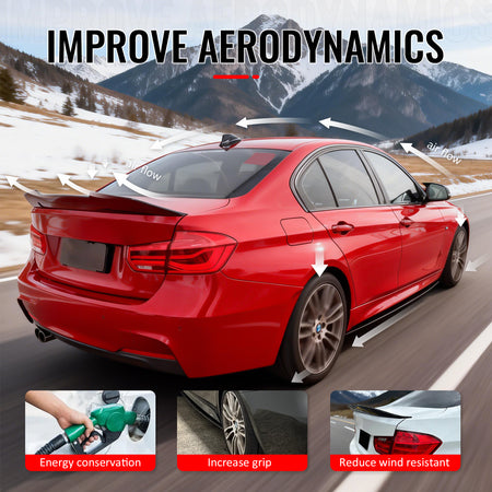 Fits 12-18 BMW F30 3-Series F80 M3 Sedan PSM Trunk Spoiler Carbon Fiber Print