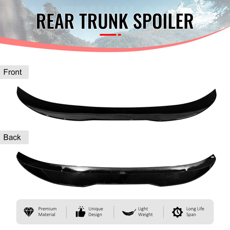 Fits 12-18 BMW F30 3-Series F80 M3 Sedan PSM Style Trunk Spoiler Lip Gloss Black