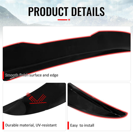 Fits 12-18 BMW F30 3-Series F80 M3 Sedan PSM Style Trunk Spoiler Lip Gloss Black