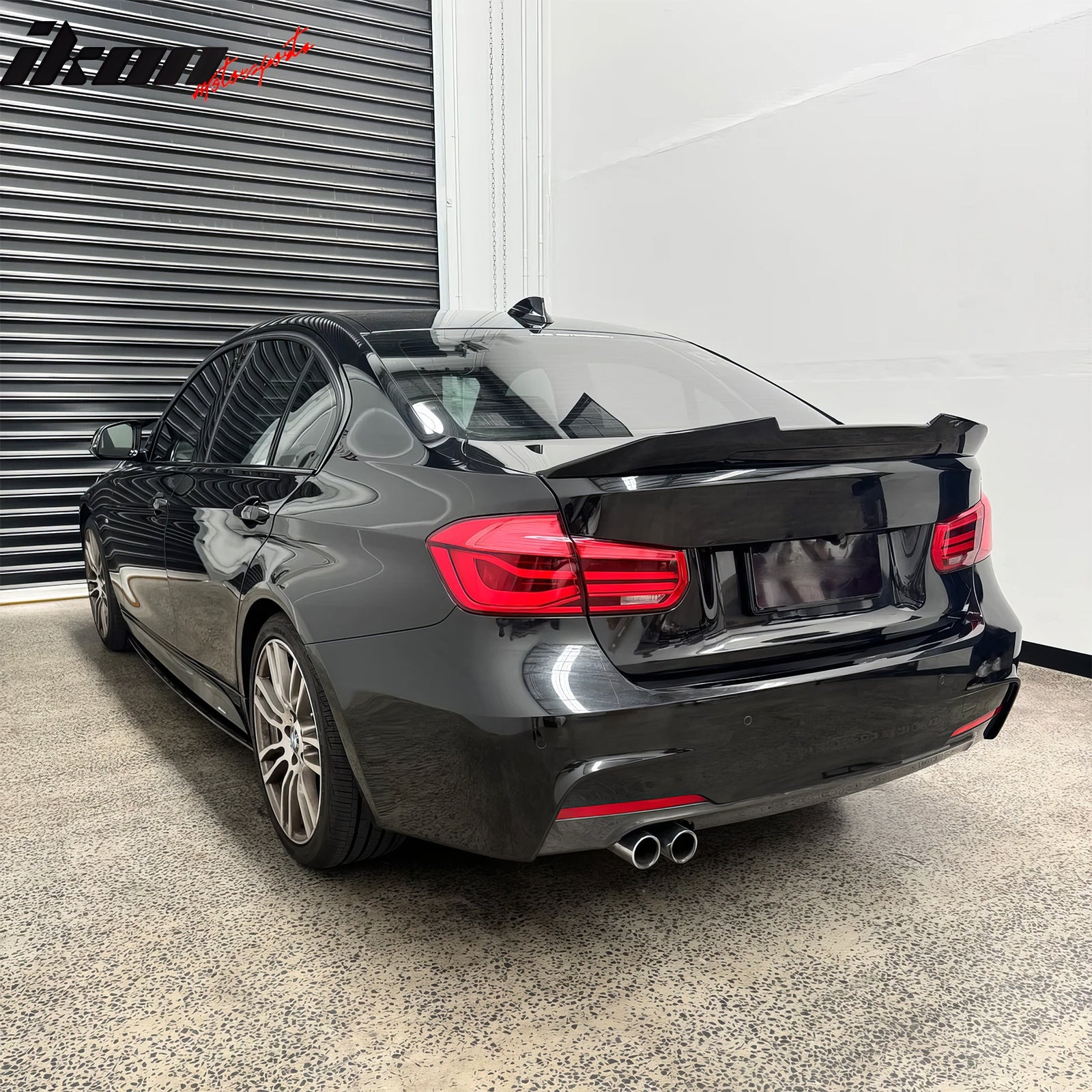 Fits 12-18 BMW F30 3-Series F80 M3 Sedan PSM Style Trunk Spoiler Lip Gloss Black