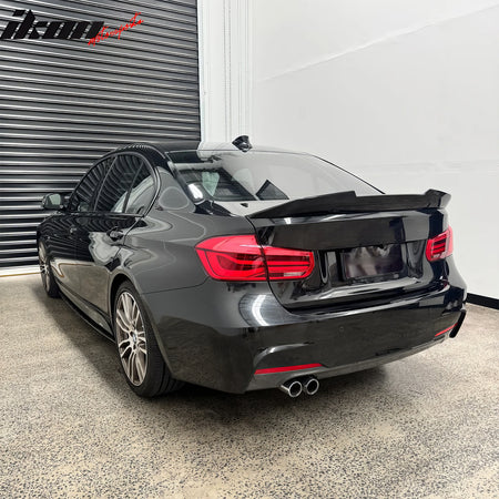 Fits 12-18 BMW F30 3-Series F80 M3 Sedan PSM Style Trunk Spoiler Lip Gloss Black