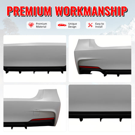 Fits 12-18 BMW F30 3-Series M Performance Style Rear Bumper Cover W/Diffuser PP