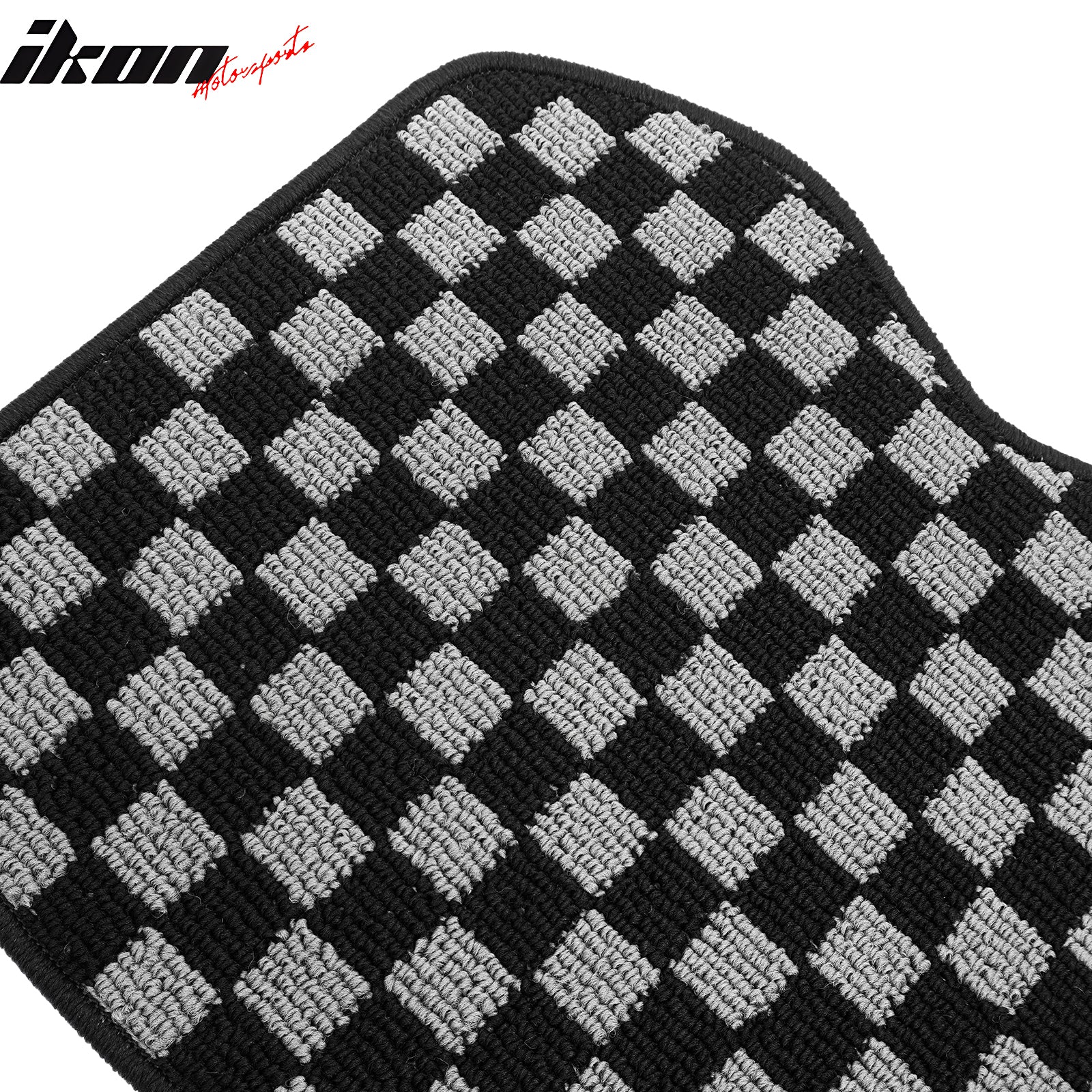 For 12-18 Ford Focus Sedan Floor Mats Non-Slip Carpet Checkered Black Gray Plaid