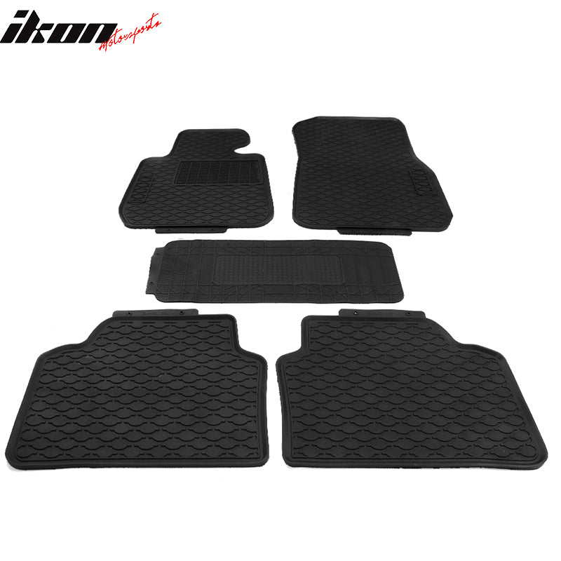 Fits 12-18 F30 3-Series/15-18 F80 M3 Heavy Duty Black Latex Floor Mats FOR (BMW)