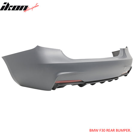 Fits 12-18 BMW F30 M Sport M Performance Rear Bumper Cover Single Muffler Outlet