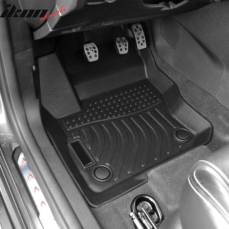 Autohai 3D All-Weather TPE Floor Mats For 2012-2018 Ford Focus - Front & Rear, Black, Custom Fit