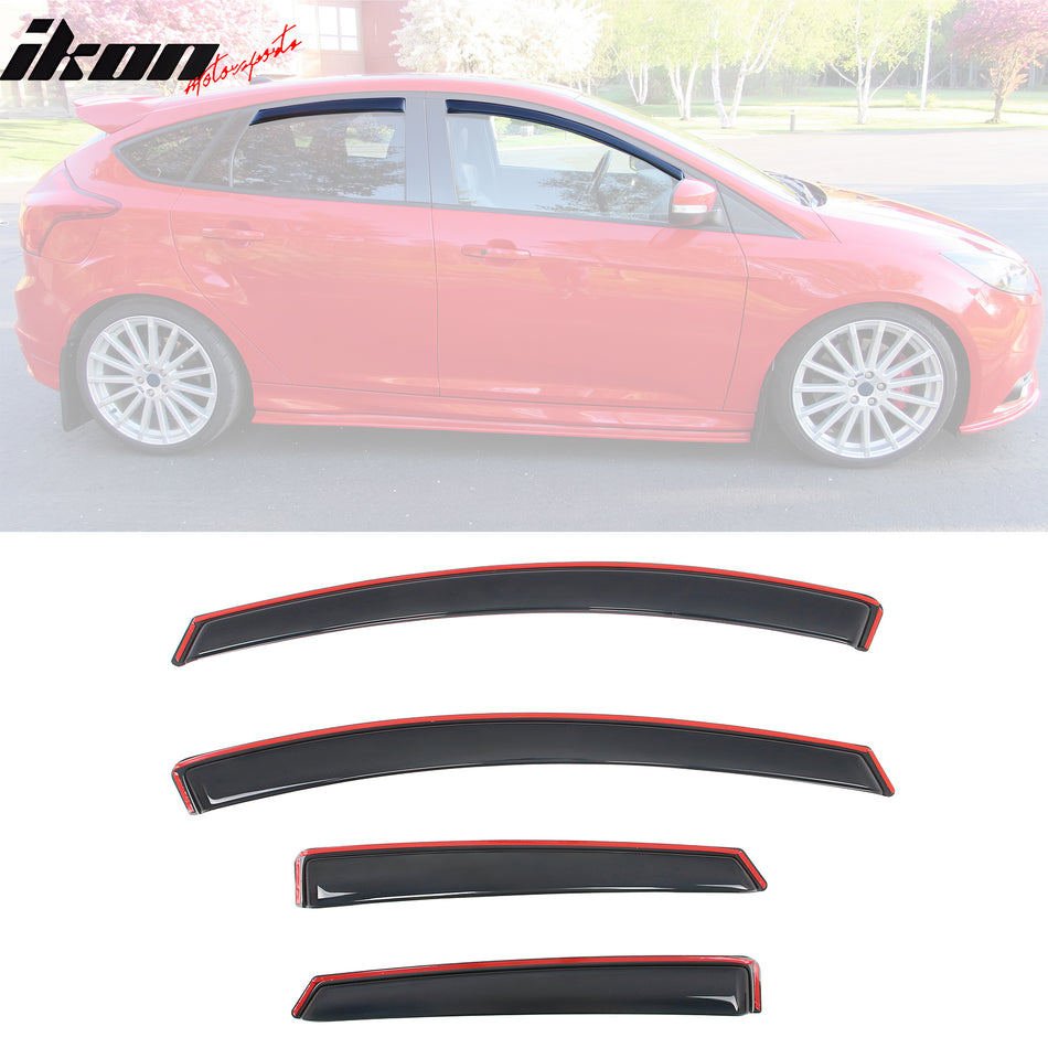 2012-2018 Ford Focus Sedan& Hatchback In-Channel Window Visors Guard