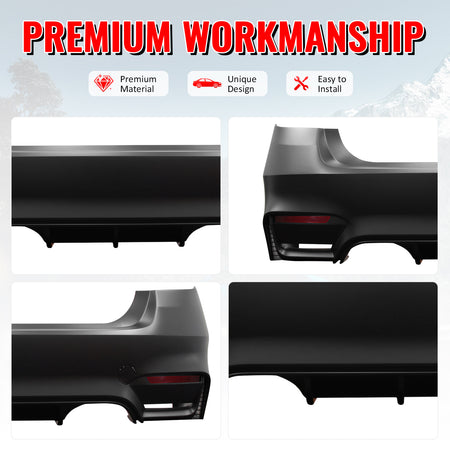Fits 12-19 BMW F30 3-Series Sedan M3 M4 Style Rear Bumper Cover Replacement PP