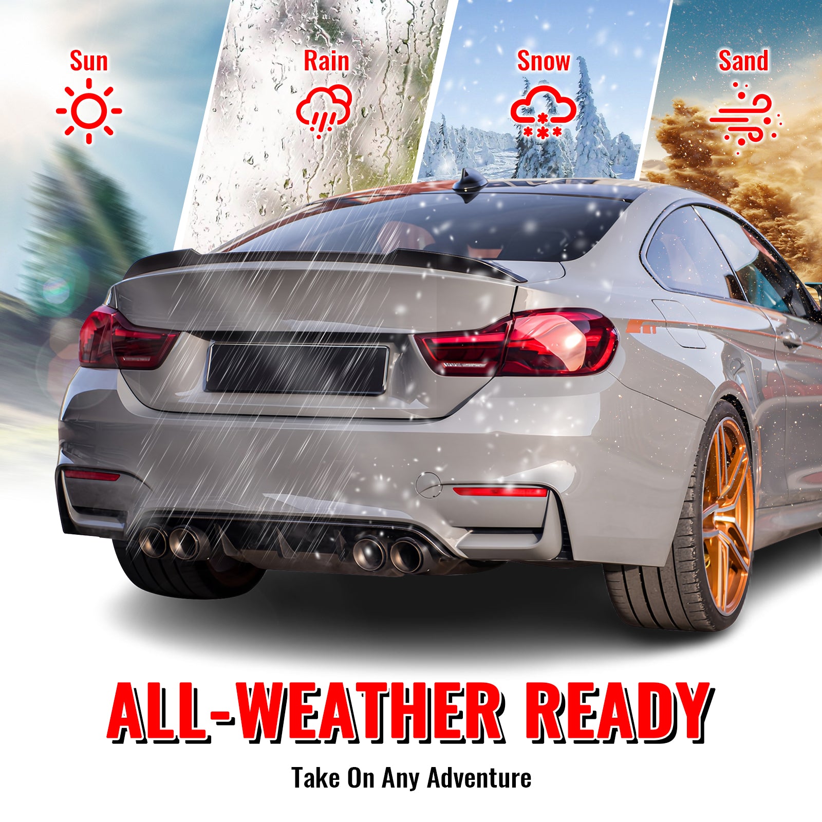 Fits 12-19 BMW F30 3-Series Sedan M3 M4 Style Rear Bumper Cover Replacement PP